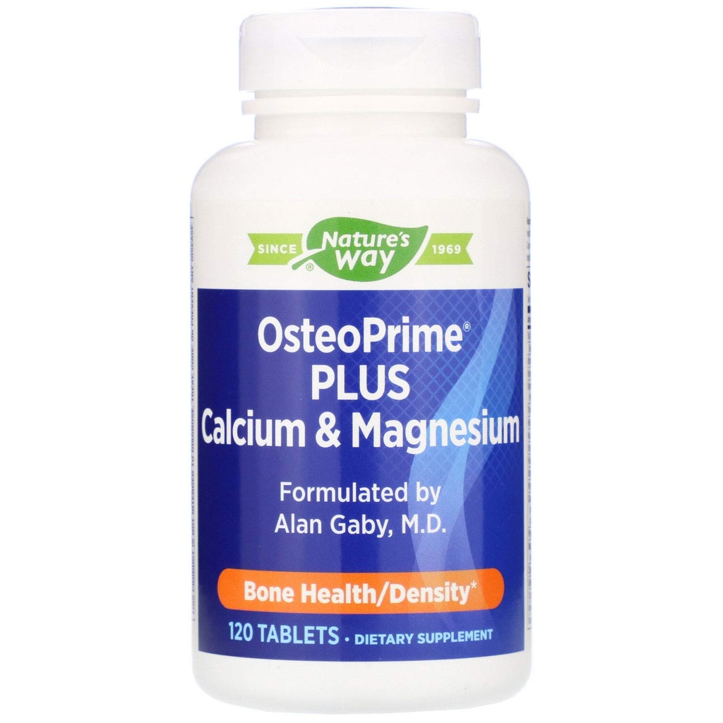 Naravna pot OsteoPrime PLUS Kalcij & magnezij, podpira zdravje kosti in delovanje mišic*, z vitamini D3 & K2, vegetarijanec, 120 tablet