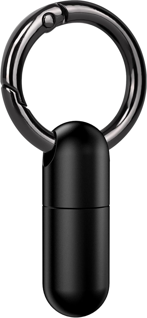 Micro Keychain tablete Imetnik Titanium vodoodporna Mini tablete vsebnik za nujne primere,Potovanje žep (črna)