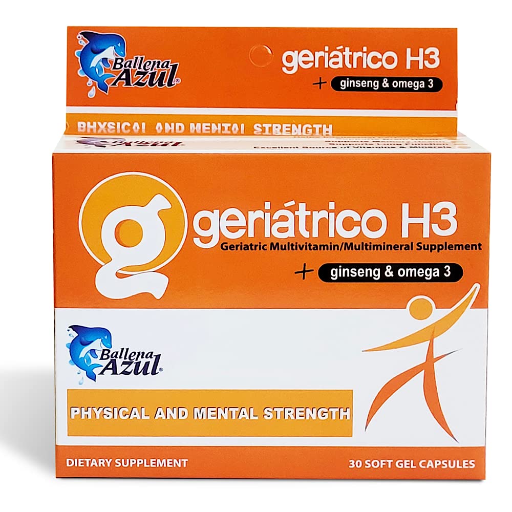 Ballena Azul prehranski dodatki, geriatrični multivitamini, ginseng in omega 3