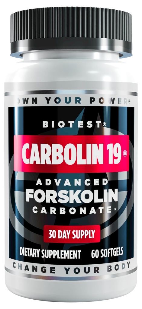Biotest Carbolin 19 – Daljši last Forskolin za izgubo maščob in metabolične zmogljivosti,* 30 Servings – 60 Softgels