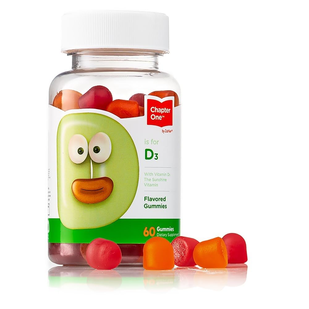 Zahler - poglavje One Vitamin D 3 1000 IU Gummies (60 aromiranih žvečilnih gumijev) - Certificirani Kosher žvečljivi vitamin D3 Gummies za otroke in odrasle - VIT D3 dodatki - Izdelano v ZDA Vitamin D Gummies