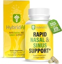 HybridAR Rapid Sinus Relief and Calm – hitro delujoča ne-zavesna Sinus Podpora in medicina - Naravni dekongestivi za odrasle z antihistaminikom, Quercetin, in Butterbur za alergije - 30 kapsul