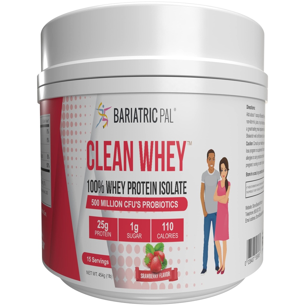 BariatricPal Clean Whey Protein (25g) s probiotiki - Jagoda (15 Serving)