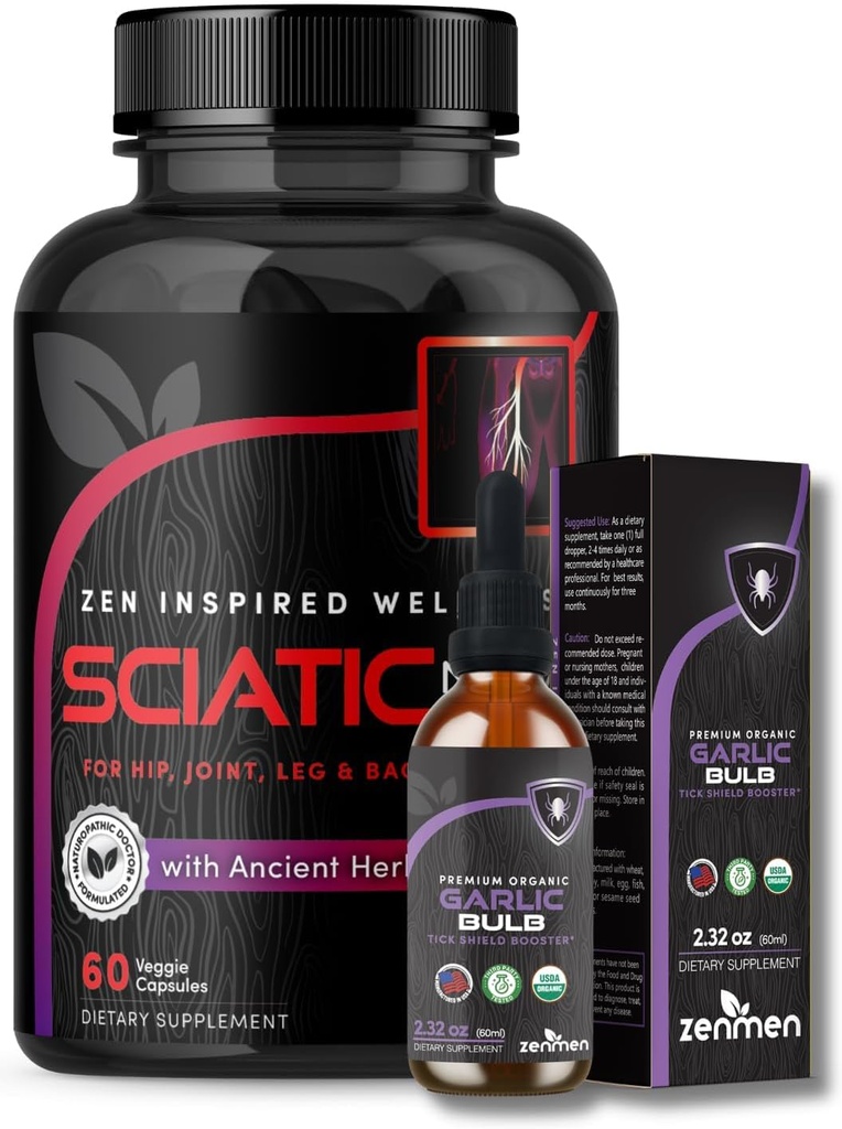 Zenmen Česen Tinktura in Sciatic Nervi Podpora Bundle