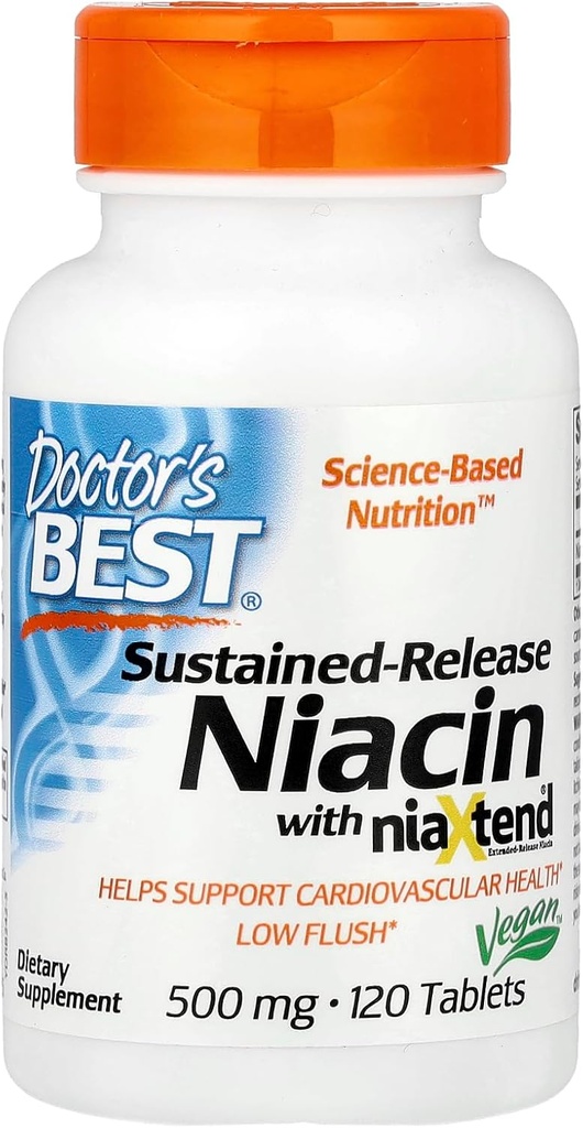 Zdravnikov najboljši pravi Niacin razširjena sprostitev, 500 mg, 120 Count