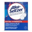 Alka- Seltzer Extra Jakost Zgaga Relief Šumeče tablete antacida, hitro lajšanje prebavnih motenj, 24 Ct