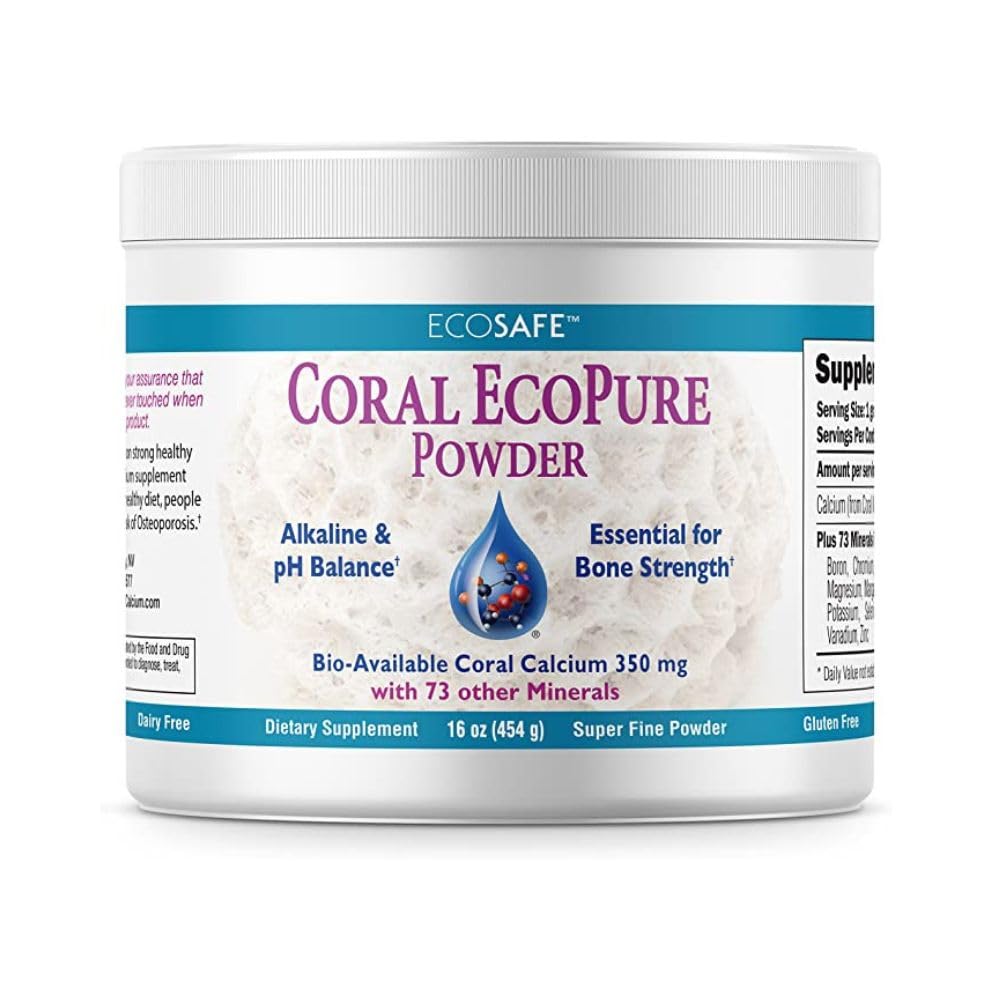 Coral Ecopure prašek, koralni kalcij v prahu dodatek s koralnimi minerali - 16 Ounces