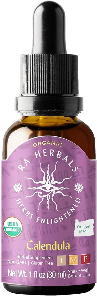 Ra Zelišča Organic Calendula Tekoči ekstrakt - Detox Podpora - 1 fl oz