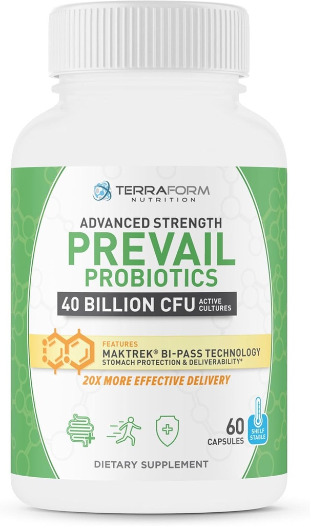 Prevail Probiotics – 40 milijard CFU, Patented Stomach Protection & Dobavljivost – Najboljši za imuniteto in Gut Health – Rokavice Stable with Potency garancija – 1 mesec dobave