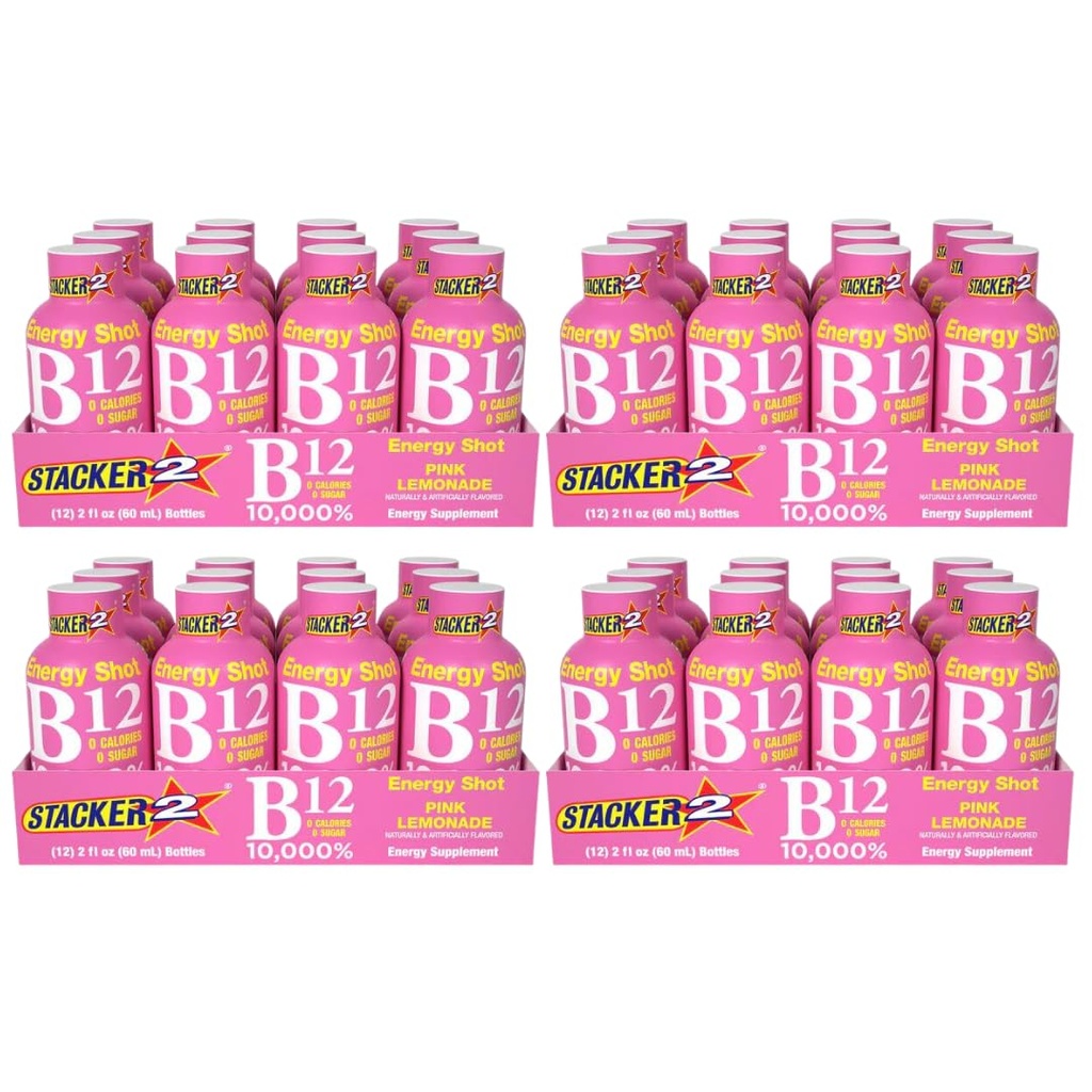 Zlagalnik 2 Roza limonada B12 Energy Shot, 2oz (Pack of 48)