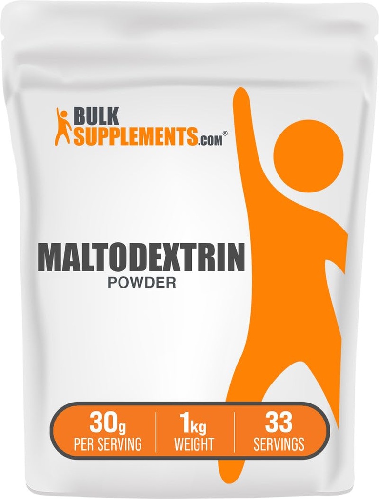 BulkSupplements.com Maltodextrin Powder - Maltodextrin Supplement for Energy Boost, Food Grade - Unflavored & Gluten Free, 30g per Serving, 1kg (2.2 lbs) (Pack of 1)