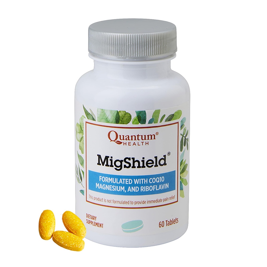 Quantum Health MigShield Magnezij dodatek z riboflavin & CoQ10 Pomaga spodbujati pravilno delovanje možganov srca in mišic Daily Nutritional bistvenega pomena za ženske in moške - 60 tablet