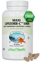 Maxi Health Liposomal Vitamin C 1000 mg Tablete z digestivno mešanico, visoko dozo vitamina C, brez GSO Košir Vegetarijanski zdravnik Formulirana Imunska podpora dodatek (90 število)