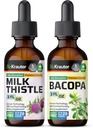 BIO KRAUTER mleko Thistle Tinkture 2 Fl. Oz. & Bacopa Tinkture 2 Fl. Oz.