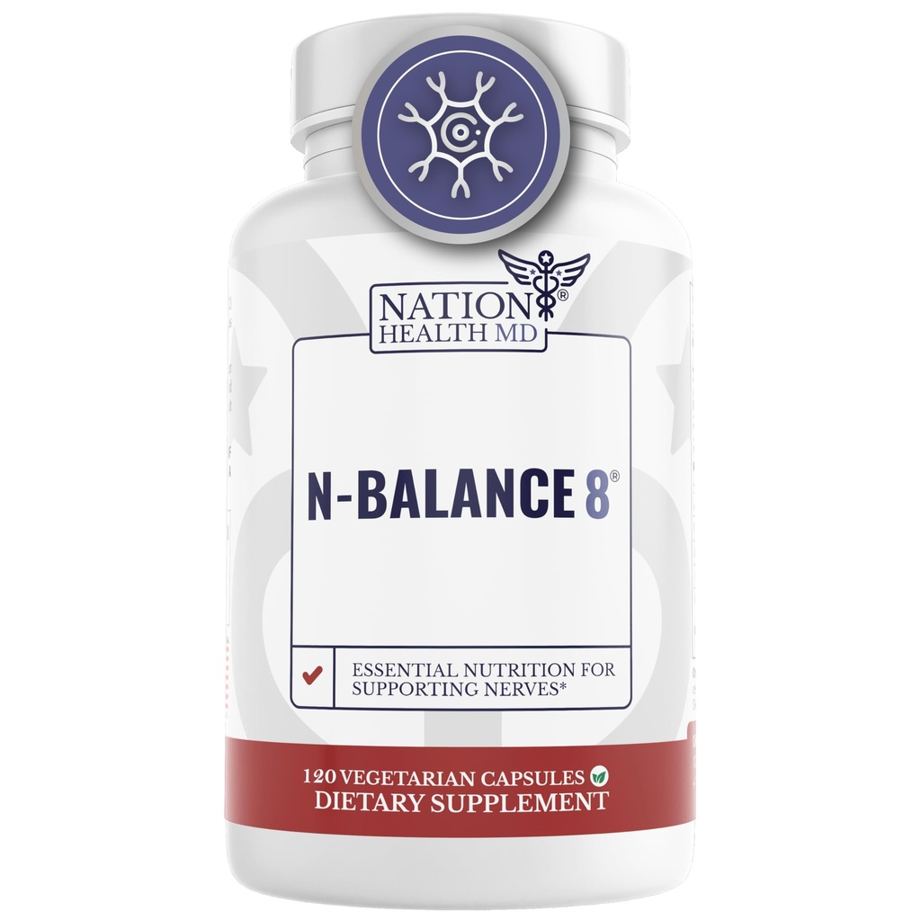 N-Balance8 - Podporna Formula Živcev - Podporni dodatek živcev z alfa lipoična kislina, Benfotiamin in ALA - Živčno zdravje dopolnila za moške in ženske, 60 kapsule