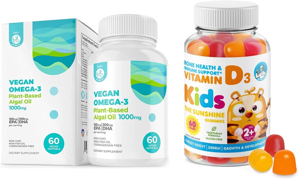 DR. MORITZ Vitamin D Gumiji za otroke in odrasle ter Vegan Omega 3 Mehkužci