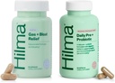 Hilma Healthy Gut & Bloat Support Bundle - Gas & Bloat Relief (50 veganskih kapsul) z Lemon Balm, Fennel & Peppermint Leaf + Daily Pre & Probiotic z zelišči (60 veganskih kapsul) za zdravo Gut