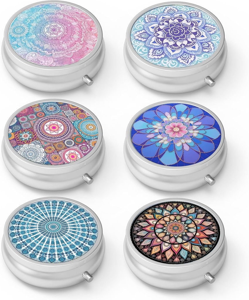 Box tablete 3 Predel majhne tablete primeru,Prenos za Žepne ali zaporne tablete Organizator tablete Vsebnik tablete za zadrževanje vitaminov, zdravila, ribje olje in dodatki(6PCS)
