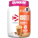 Dymatize x Dunkin' Cappuccino ISO100 Whey Protein Powder, 95mg kofein, 25g Protein5.5g BCAA, 120 Cal., Gluten Free, 1g maščobe, 1g sladkorja, 2g ogljikovih hidratov (20 servivov)