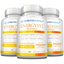 Odobrene znanosti Energysyl - brez kofeina - z adaptogeni, B vitamini in bioperinom - oskrba 3 mesece - 180 kapsul