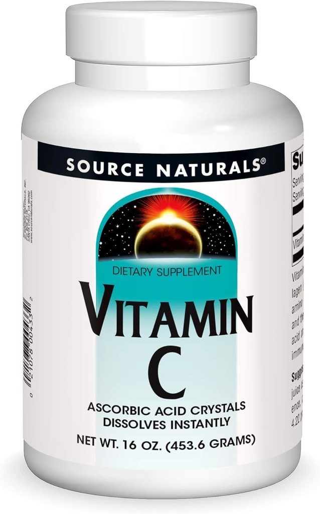 Vir Naturals Vitamin C - kristali askorbinske kisline To takoj razrešuje, prehranska dopolnila - 16 oz