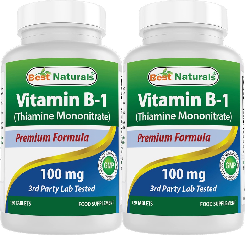Najboljši naravni vitamin B1 kot tiamin mononitrat 100 mg 120 tablete (120 število (Pack of 2))