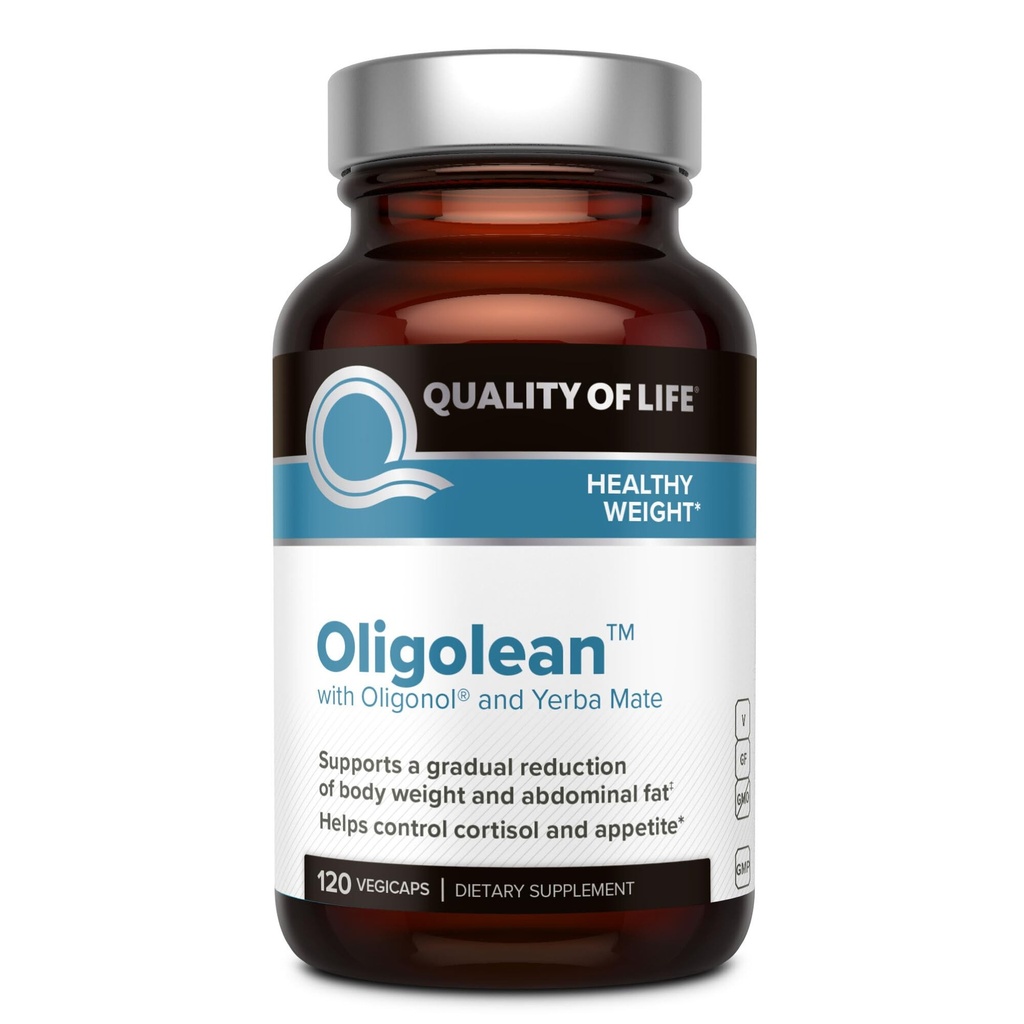 Kakovost življenja Oligolean - Featuring Oligonol in Yerba Mate - Naravna presnovna podpora - 120 Vegiecaps