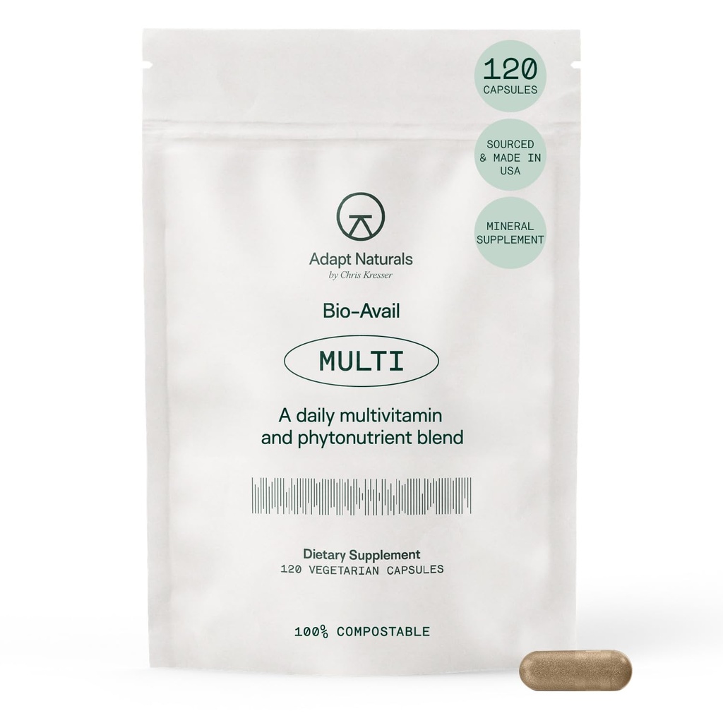 Adapt Naturals Multivitamin za ženske in moške, Biološka uporabnost Easy-to-Absorb Multivitamin Daily Supplement with Biotin, Niacin, Vitamin A, B, C, D, E, K1, Cink, Magnezij - Imunska podpora - 30 dnevna dobava