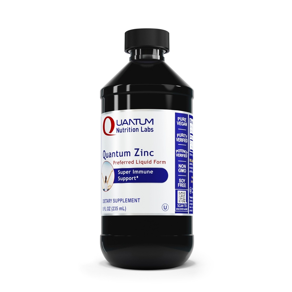 Quantum Nutrition Labs Tekoči cink dodatek kapljice - Cinkov sulfat Tinktura za odrasle, 25mg na serviranje, Metabolične funkcije in imunske podpore - 8 Fl Oz steklenica