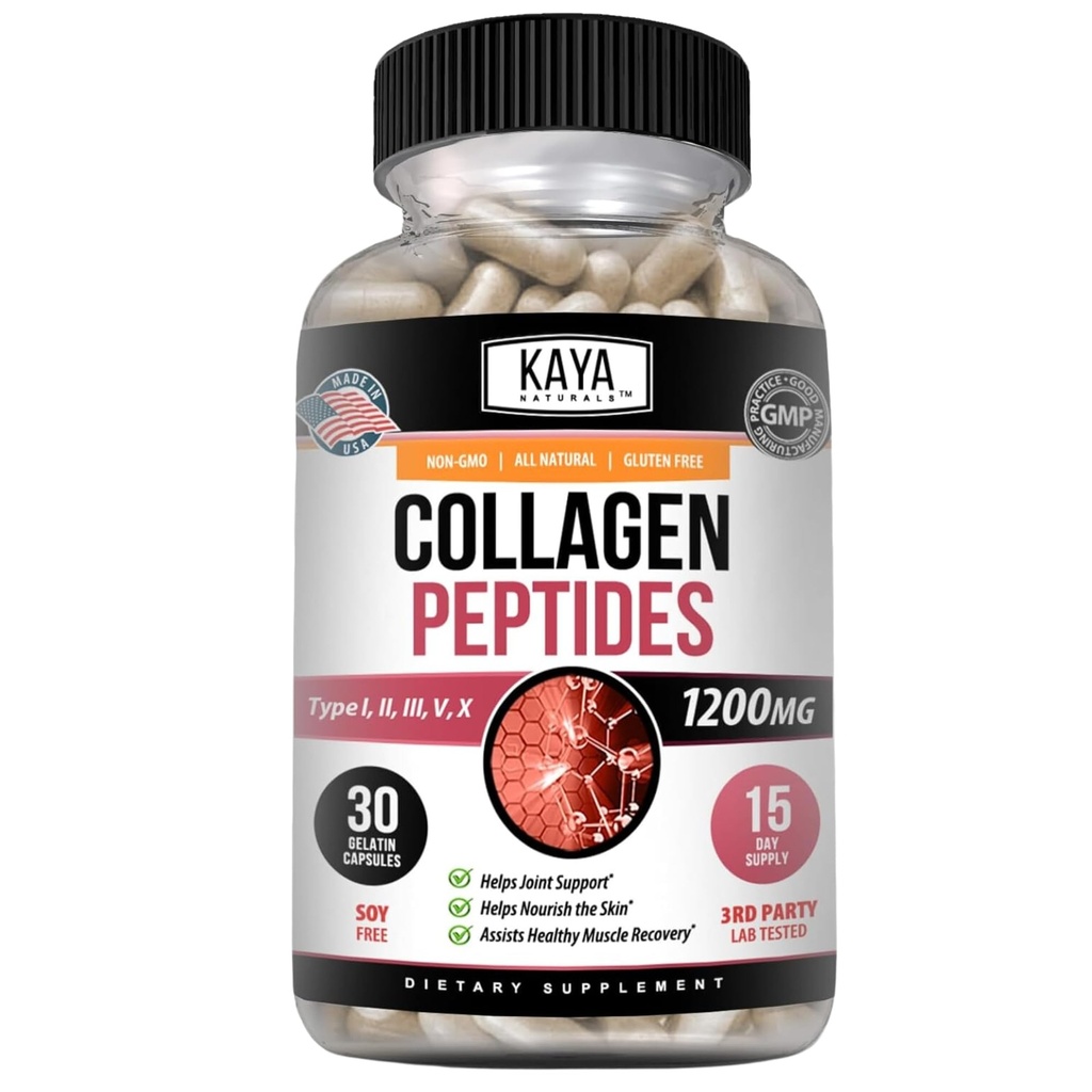 Kaya Naturals Multi colagen peptidi kompleksni prašek za ženske in moške, bistvenega pomena za lase, kožo, nohte, in anti-Aging, vrste I, II, III, V & X Kolagen beljakovinska mešanica 