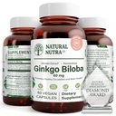 Naravna Nutra Ginkgo Biloba, Izboljša kroženje v možgane in poveča spomin, poveča pretok kisika, in izboljšanje možganske funkcije, podpora zdravje živcev, Vegan in Gluten brezplačno, (60) Kapsule