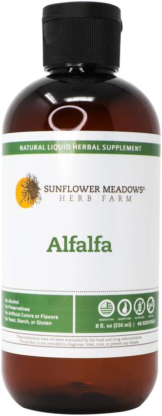 Alfalfa Liquid Herbal Supplement - 8oz- Brez alkohola, ne-GMO, izdelan iz organskih sestavin
