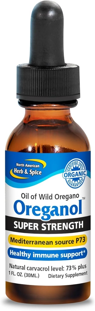 SEVERNA AMERIŠKA HERB & SPICE Super moč Origanol - 1 fl. oz. - Nepredelano, divje, organsko Origano olje - Mediteranski vir P73 - Non-GMO - 432 Servisi