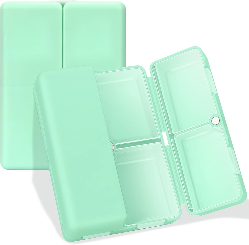 FY Daily tablet Organizator, 7 Kompartmenti Prenosne tablete primeru tabletke potovalni organizator,[Folding Design] Tablete Škatla za vložke za zadrževanje vitaminov,Cod Jetrnega olja,Dodatki in zdravila zelena