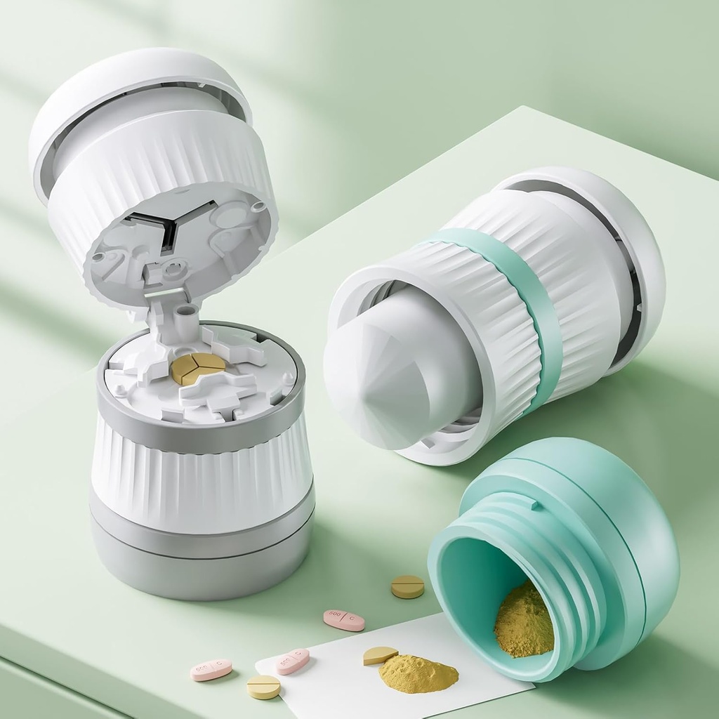 Tablete Cutter - tablete Spliter z nerjavečega jekla rezilo za rezanje majhne tablete ali velike tablete v eni tretji, tablete Cutter 1/3, Primerna za rezanje vitaminov, tablete (1-3 Siva)