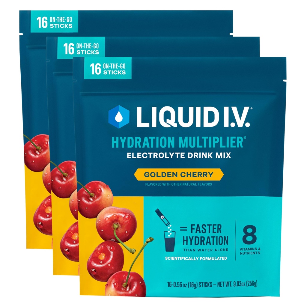 Liquid I.V. Hydration Electrolytes, Golden Cherry, 48 Count