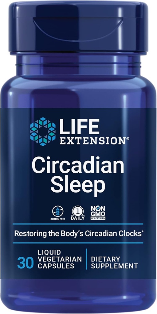 Life Extension Circadiane Spanje, izvleček nobiletin Citrus, podpora za spanje, zdravje spanja, obnovitev cikla spanja vašega telesa, 1,5 mg melatonina, brez glutena, ne-GMO, vegetarijanec, 30 tekočih kapsul