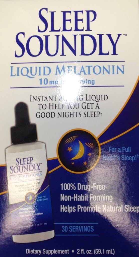 Sleep Soundly Liquid Melatonin 10mg, takojšnje delovanje Sleep Formula, 30 obrokov, 2 Fl Oz (Pack of 1)