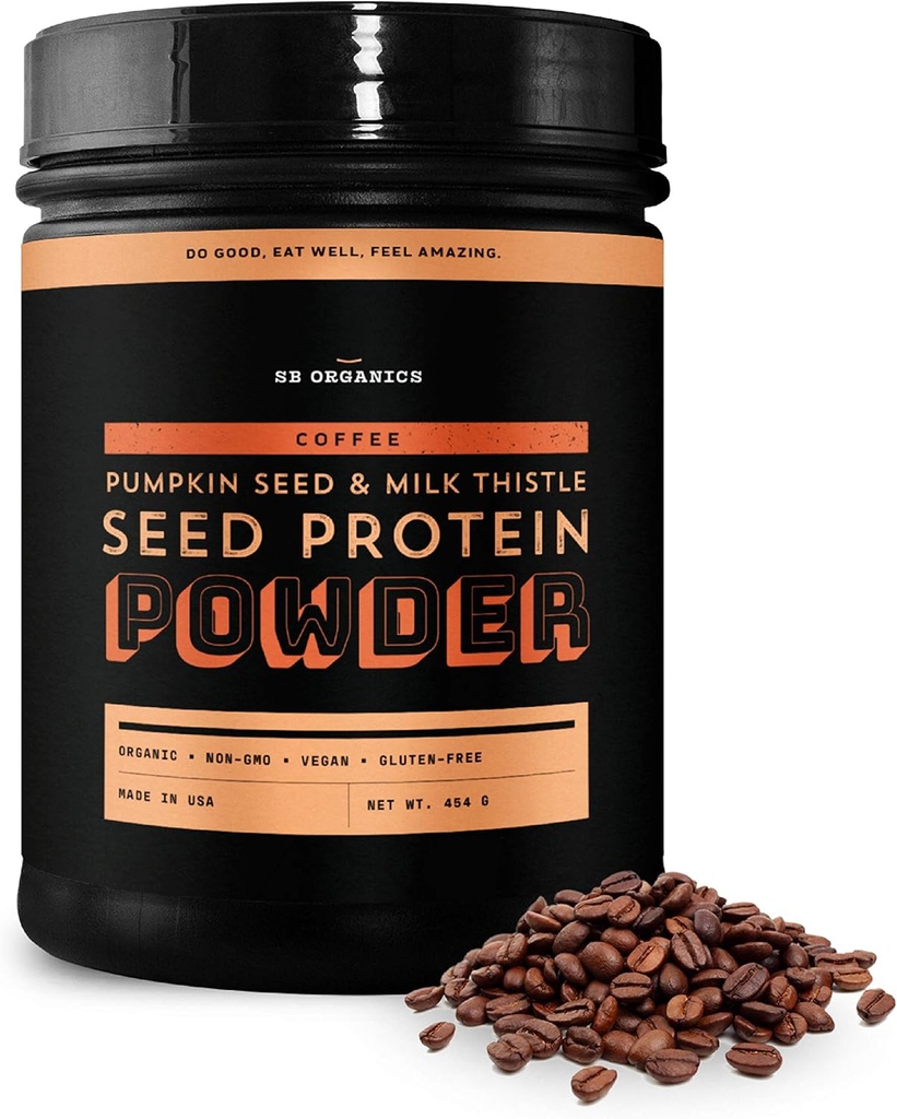 Sun Bay Organics Buča in mleko osat Veganov protein v prahu - 1lb Kanister - Kavna rastlina na osnovi Beljakovinska mešanica v prahu - 13g mešanica beljakovin - soja, mlečni izdelki, sladkor, in gluten brez