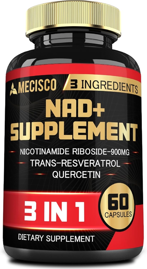 3in1 NAD+ Dodatek 1200Mg - Nikotinamid ribozid s Trans Resveratrol & Quercetin - celično aktivnost, Imunsko, staranje zdravje - 60 Štetje dobava za 30 dni