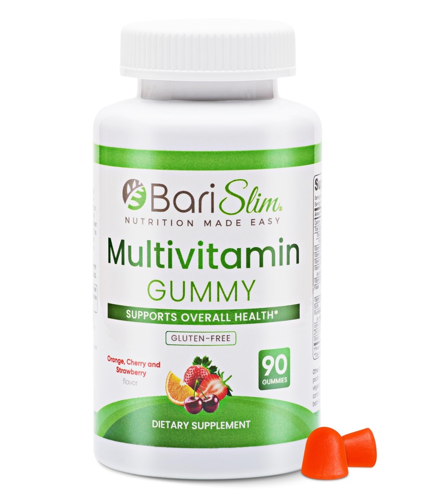 BariSlim bariatrični žvečljivi multivitaminski žvečilni gumiji - posebej oblikovan vitamin Gummy za bolnike po operaciji hujšanja - enostaven za prebavo in odlične okusne sadne arome 