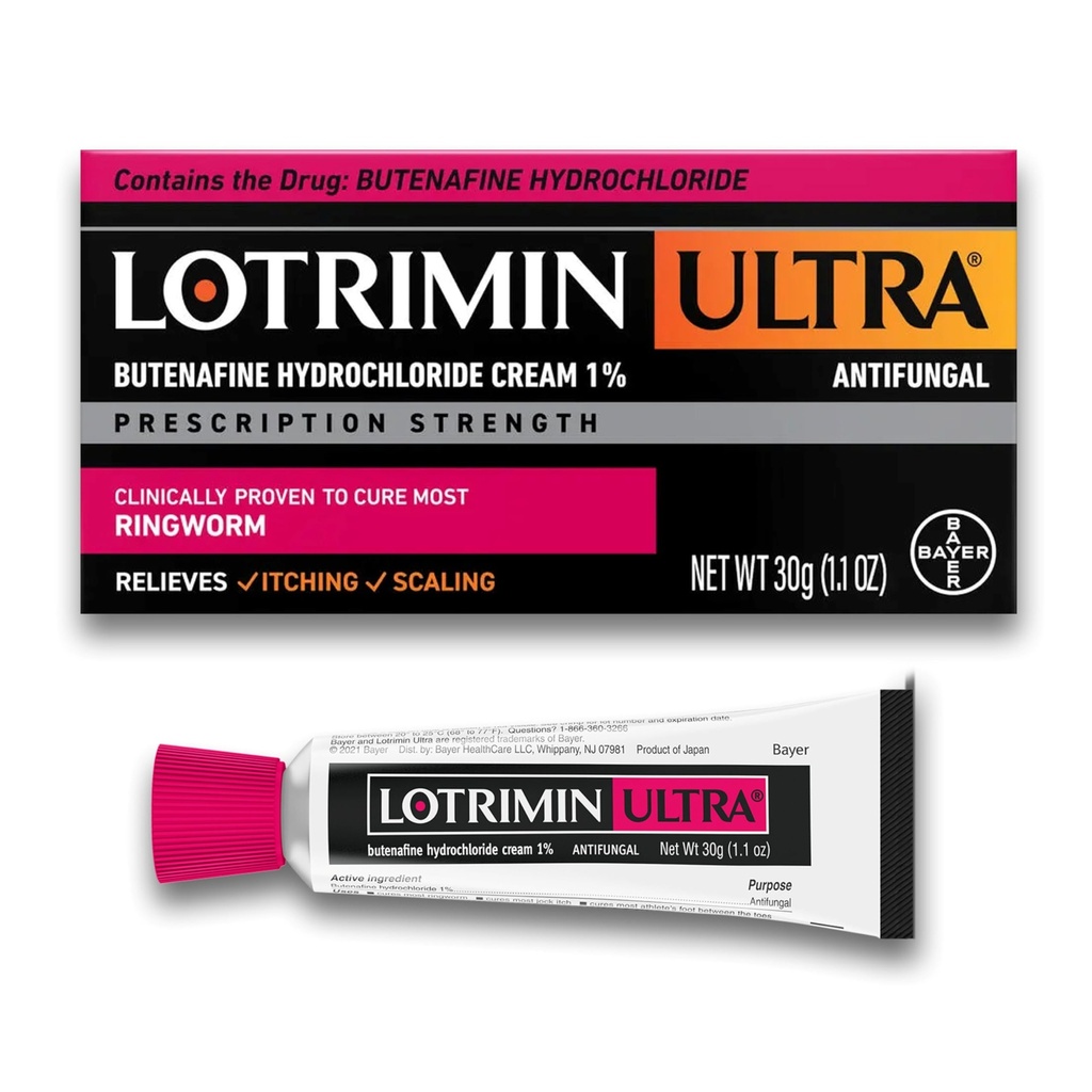 Lotrimin Ultra Ringfilm krema, butenafin hidroklorid 1%, učinkovito antiglivično zdravljenje večine Ringfilmov, 1.1 Ounce (30 gramov)