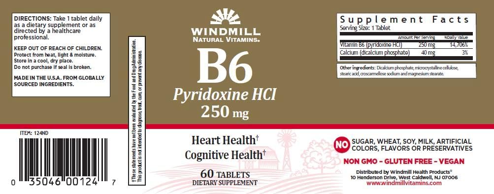 Paket 3 VSAK WM VITAMIN B-6 250MG 60'S PT3504600124 [zdravje in lepota]