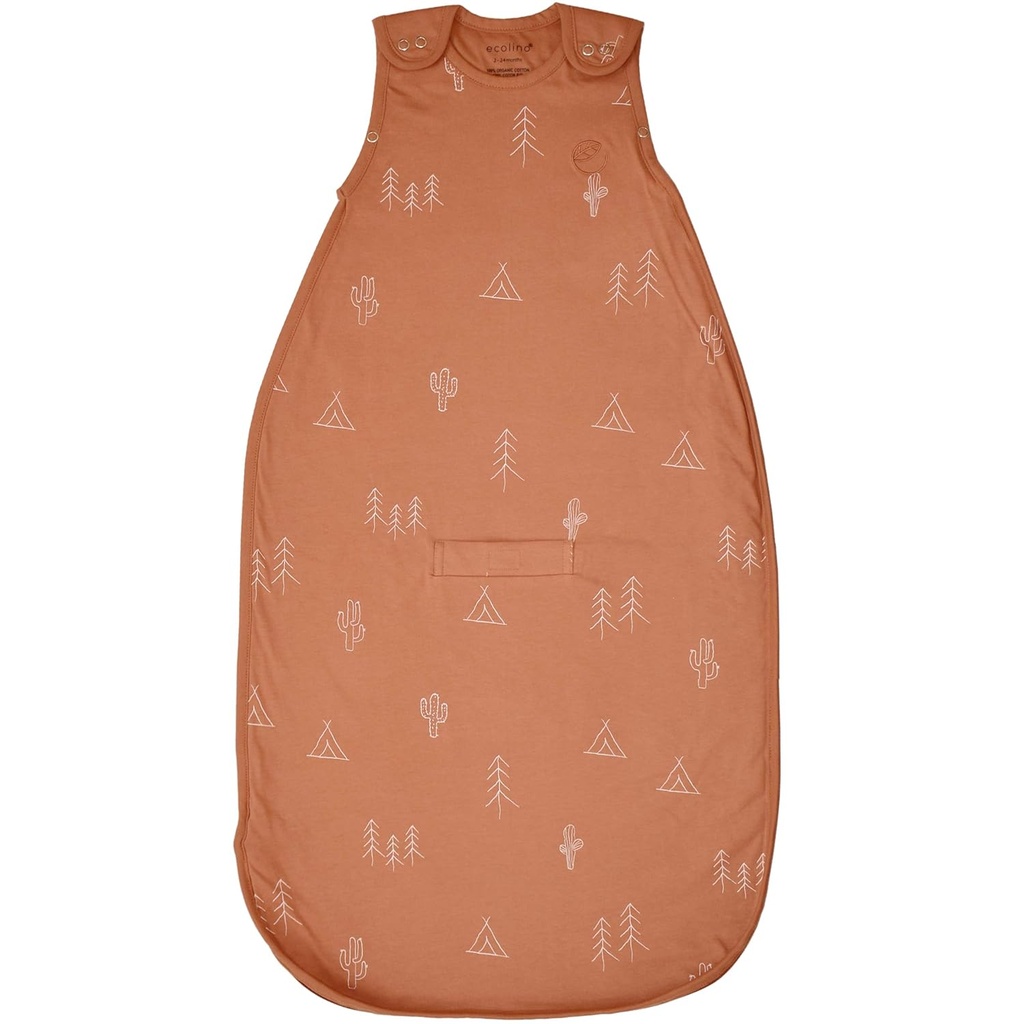 Ecolino Organic Cotton Baby Sleep Sack - 2-Way Zipper Baby Nosite Blaket - Otrok Toddler Sleep Bag - 2 meseca - 2 leti - Puščava