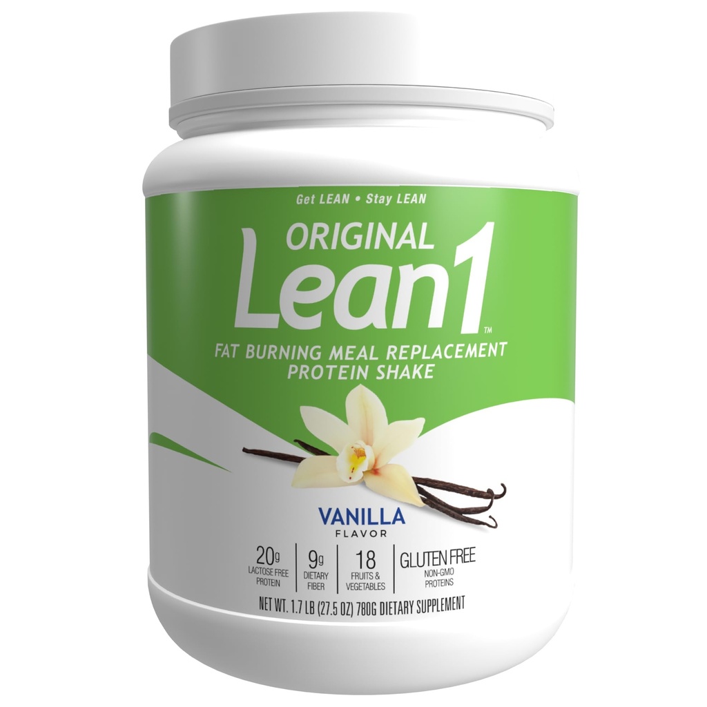 Prehrana 53 Lean 1 Maščobne gorilne beljakovine Shake, Vanilla Flavor, 15 Serving Tub