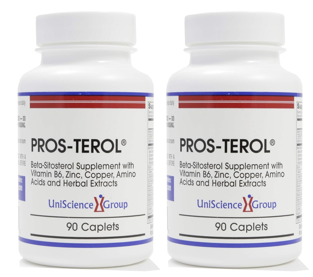 Pros-TEROL (2 komplet steklenic), Prostata Relief z 900 mg Rastlinski steroli z bučnim semenom, Stinging Nettle Root, Ginger Root, Licorice Root Extracts 90 Kapleti