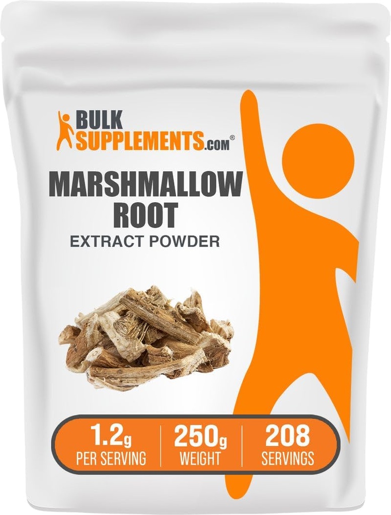 BulkSupplements.com Marshmallow korenski ekstrakt v prahu - Marshmallow korenski dodatek, Zeliščni dodatek - Gluten Free, 1.2g na Serving, 250g (8.8 oz) (Pack of 1)
