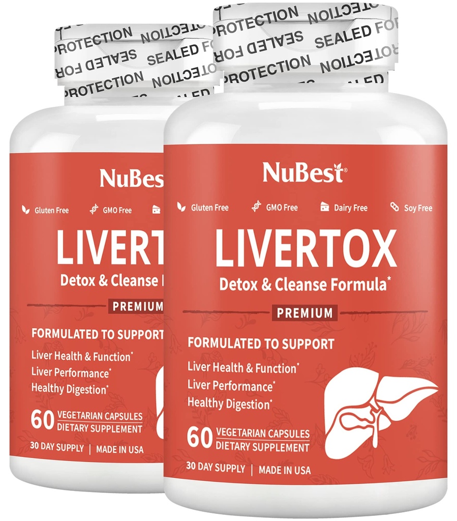 LiverTox - Advanced Jetra Detox & Cleanse Formula - Zeliščna jetrna podpora z mlekom Thistle, Kurkurja, Artichoke, Dandelion, Beet & Cink pomaga Jetrna funkcija & Prebava 