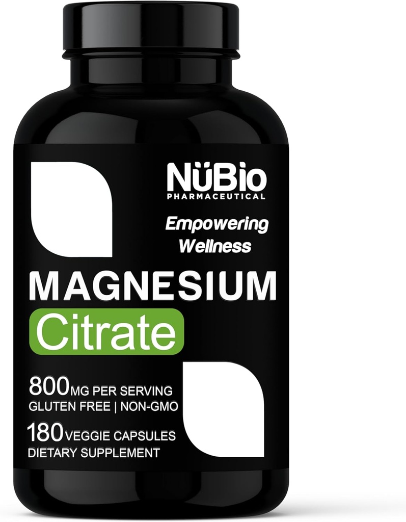 ZDA Made Magnezij Citrat 400mg Kapsule (Citrato de Magnesio) Non-GMO & Gluten-free, Magnezij dodatek za pomoč v spanju, možgani, zdravje srca, moč kosti, Presnova in stres NüBio