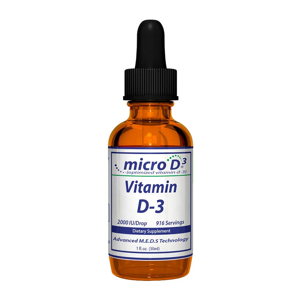 Nutrasal Micro D3 Vitamin D-3 Kapljice - visok koncentrat (2 milijona i.e.) Vitamin D3 z Nano tehnologijo in do 10X Več Absorpcija -1 oz (30 ml)